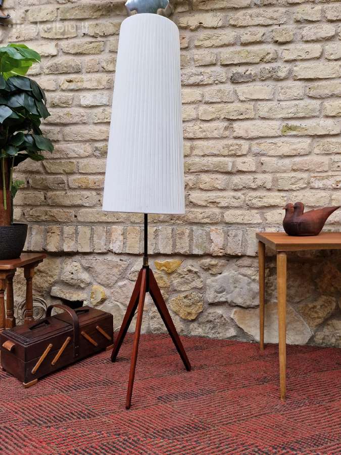 Vintažinis mid century tikmedžio toršeras - nuotraukos Nr. 5