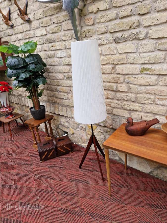 Vintažinis mid century tikmedžio toršeras - nuotraukos Nr. 9