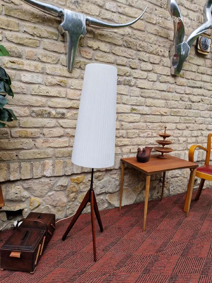 Vintažinis mid century tikmedžio toršeras - nuotraukos Nr. 11