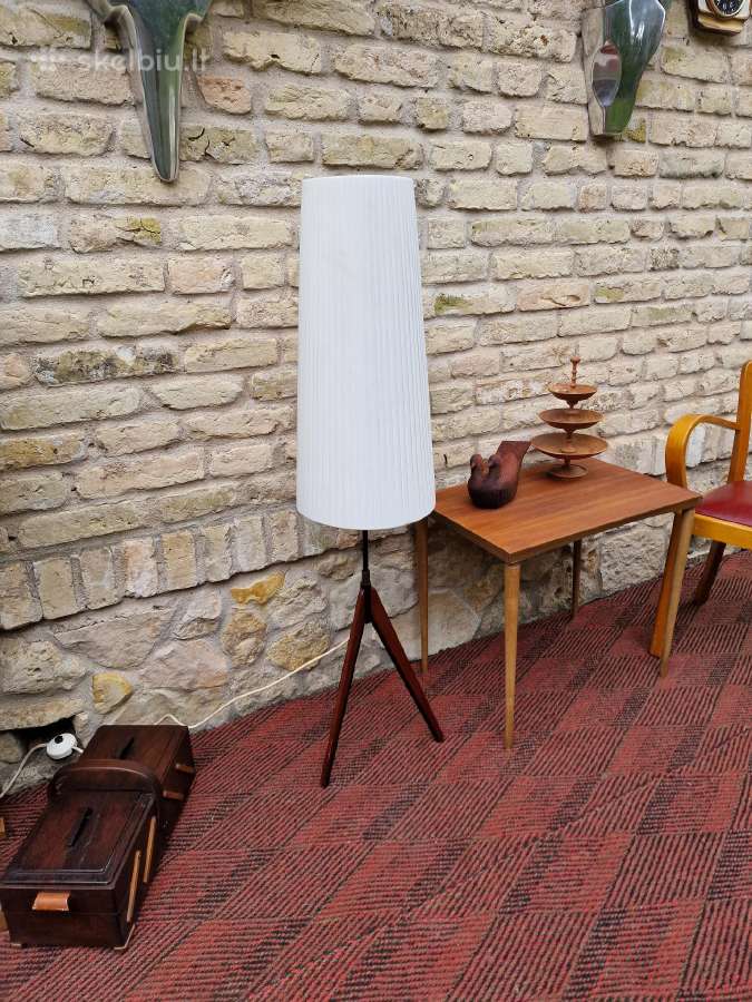 Vintažinis mid century tikmedžio toršeras - nuotraukos Nr. 14