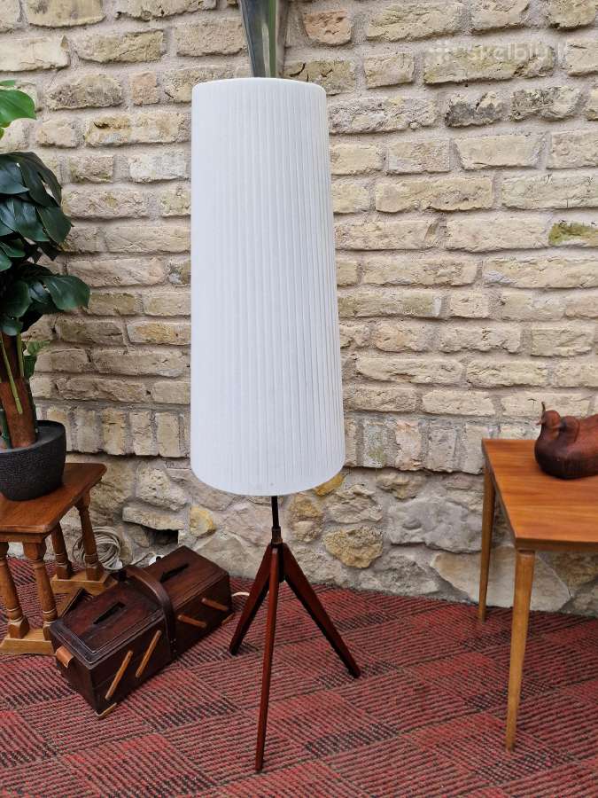 Vintažinis mid century tikmedžio toršeras - nuotraukos Nr. 19