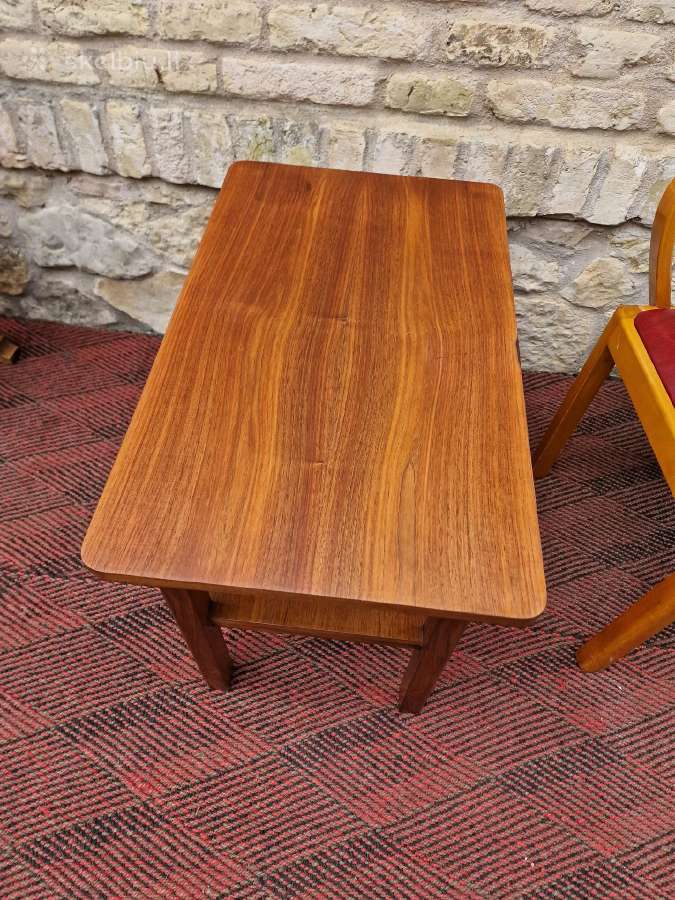 Vintažinis Art Deco riešutmedžio kavos staliukas - nuotraukos Nr. 3