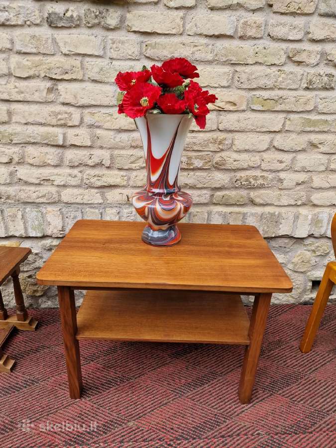 Vintažinis Art Deco riešutmedžio kavos staliukas - nuotraukos Nr. 18