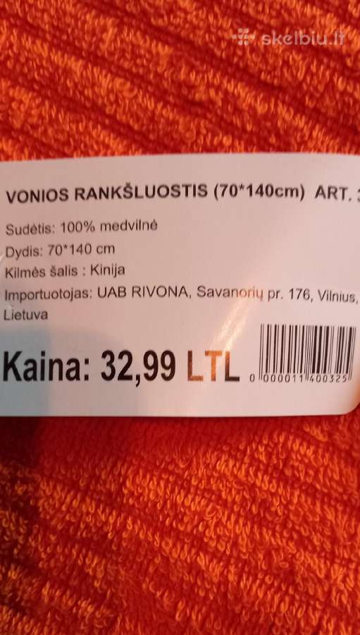 Vonios rankšluostis - nuotraukos Nr. 2