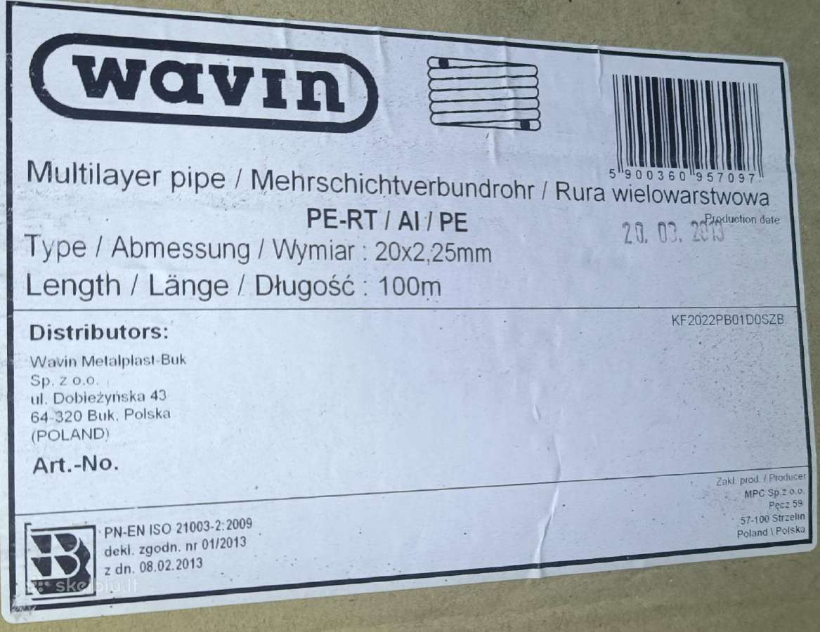 Daugiasluoksnis vamzdis wavin - nuotraukos Nr. 2