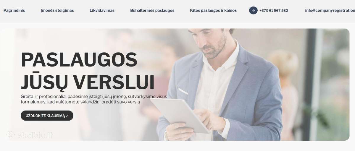 Įmonių steigimas / likvidavimas / buhalterinės pas