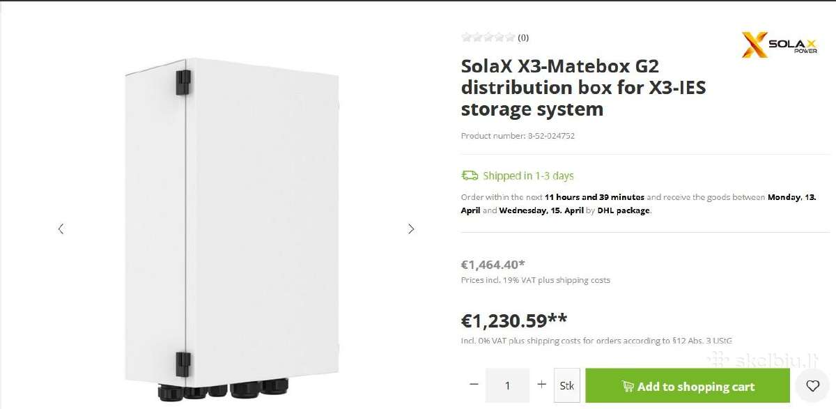 Solax X3-matebox G2 back-up box