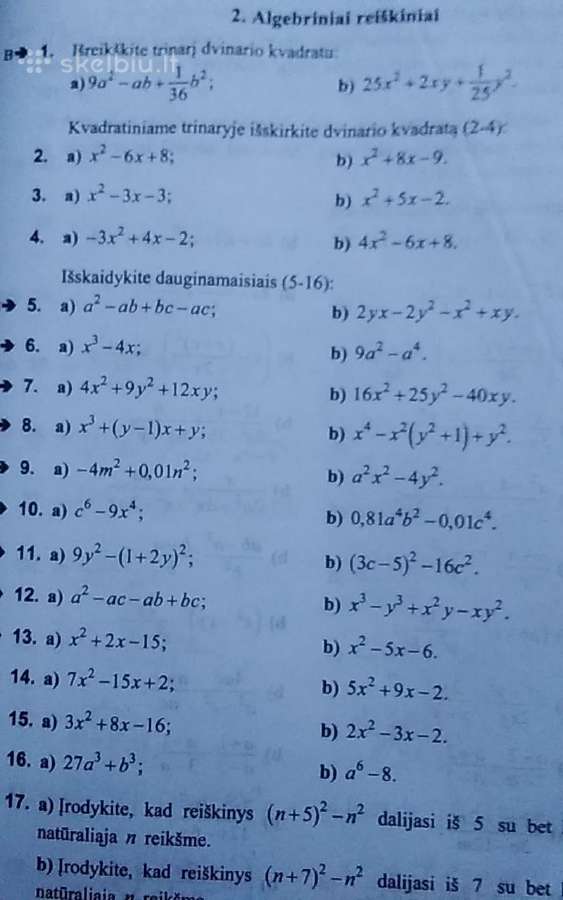 Matematikos kurso teminio kartojimo užduotys - nuotraukos Nr. 5
