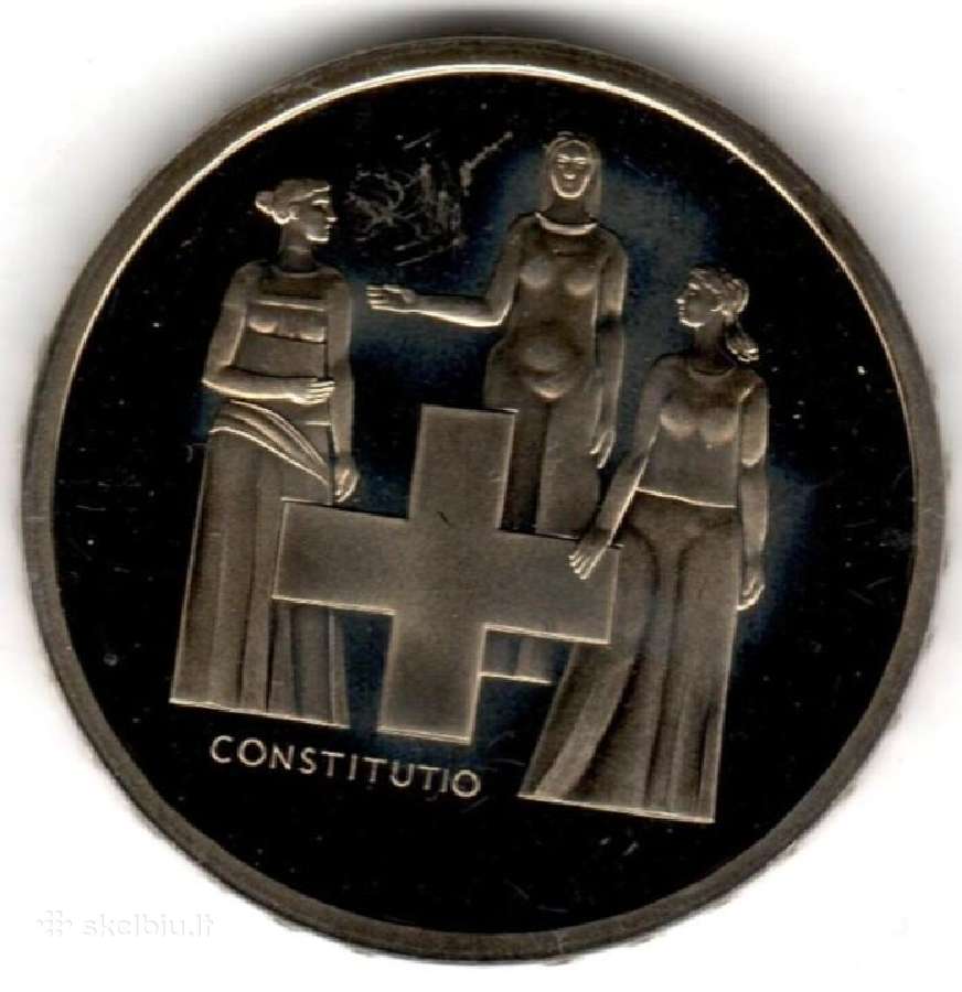 Sveicarija 5 francs 1974 km52 proof