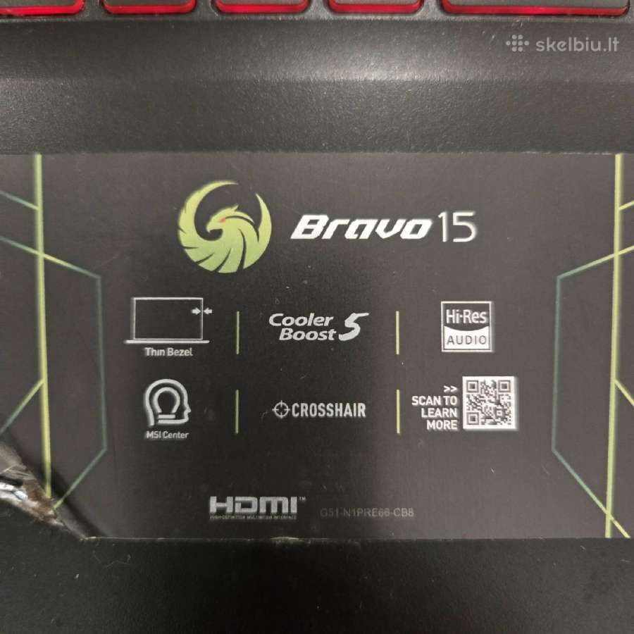 Msi bravo 15 žaidimu kompiuteris - nuotraukos Nr. 2