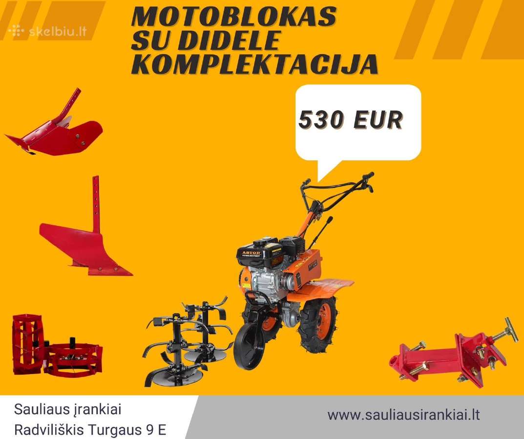 Akcija Motoblokas - Kultivatorius didžiausia kompl