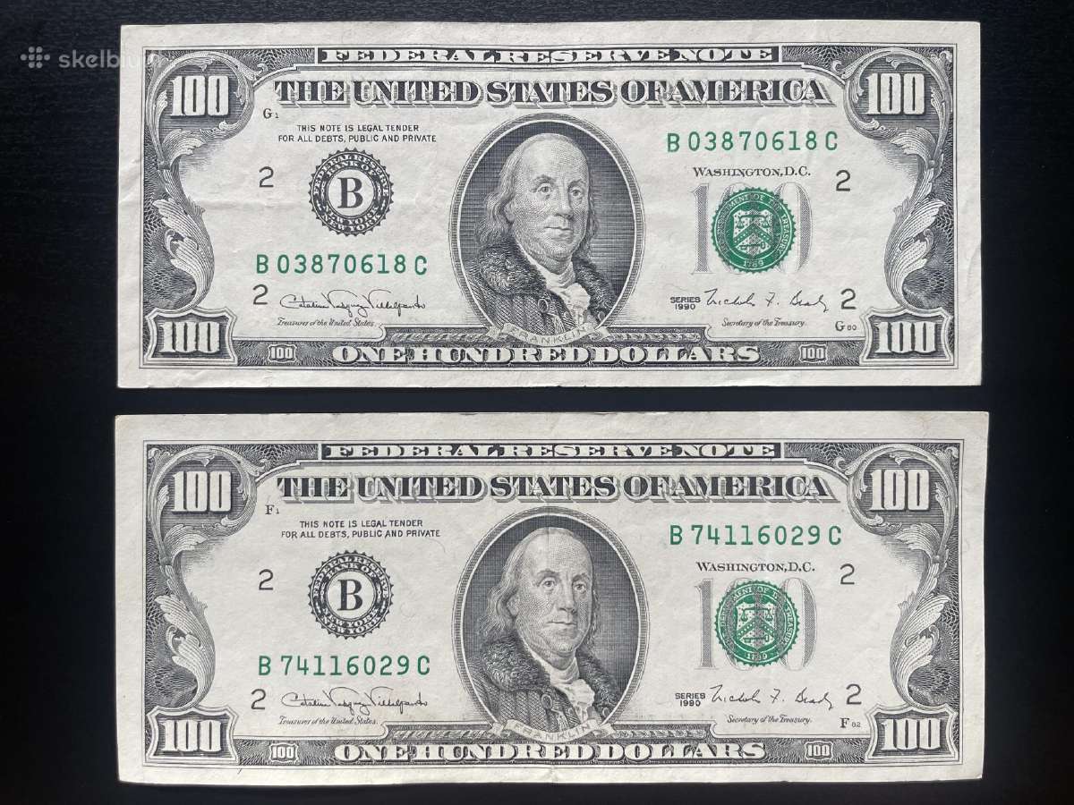 Šimtas dolerių 100$ hundred dollar bill Franklin