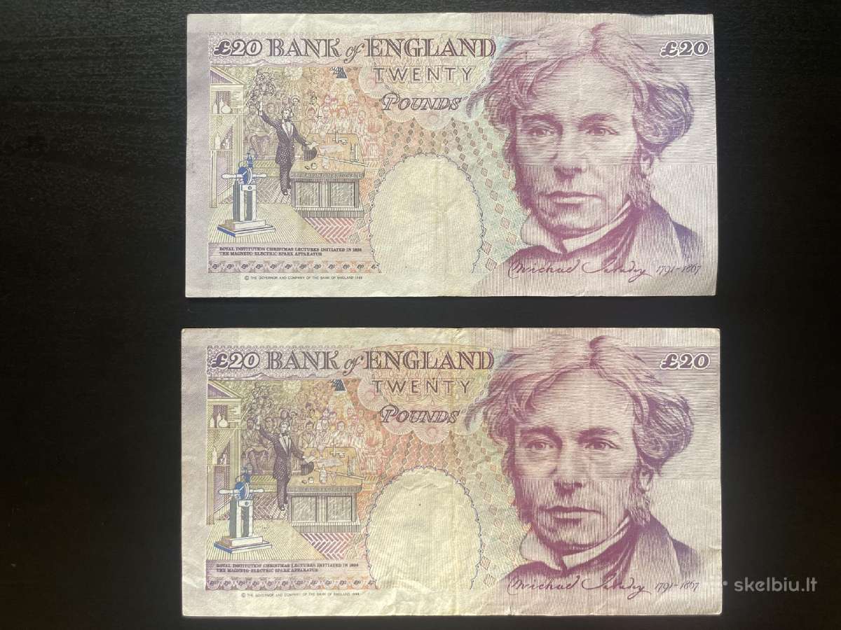 Dvidešimt svarų sterlingų £20 twenty puond 1993 - nuotraukos Nr. 2