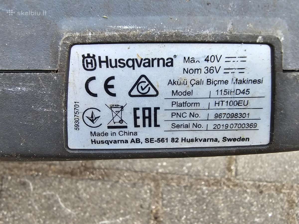Husvarna akumaliatorinė žolepjovė ir krūmapjovės - nuotraukos Nr. 16