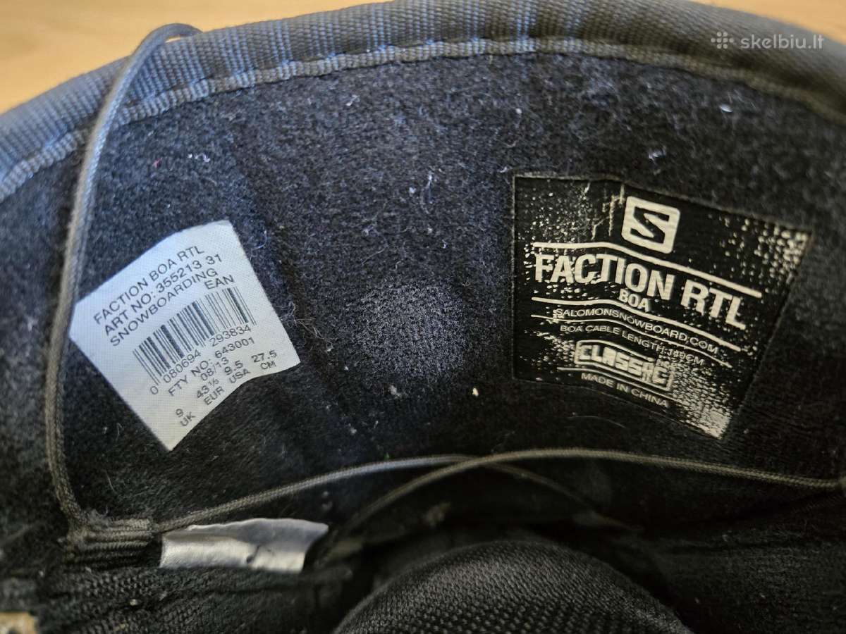 Salomon Faction Boa Rtl 43 1/3 (Us 9.5) - nuotraukos Nr. 5