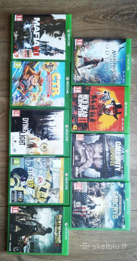 Puikiai veikiantis xbox one s. Žaidimai + 2 pultai