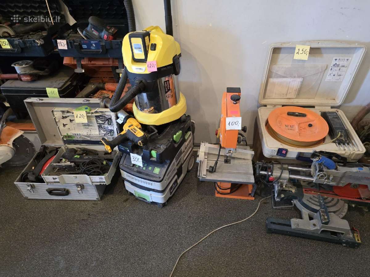 Platus pasirinkimas: Bosch, Hilti, Dewalt ir kitu