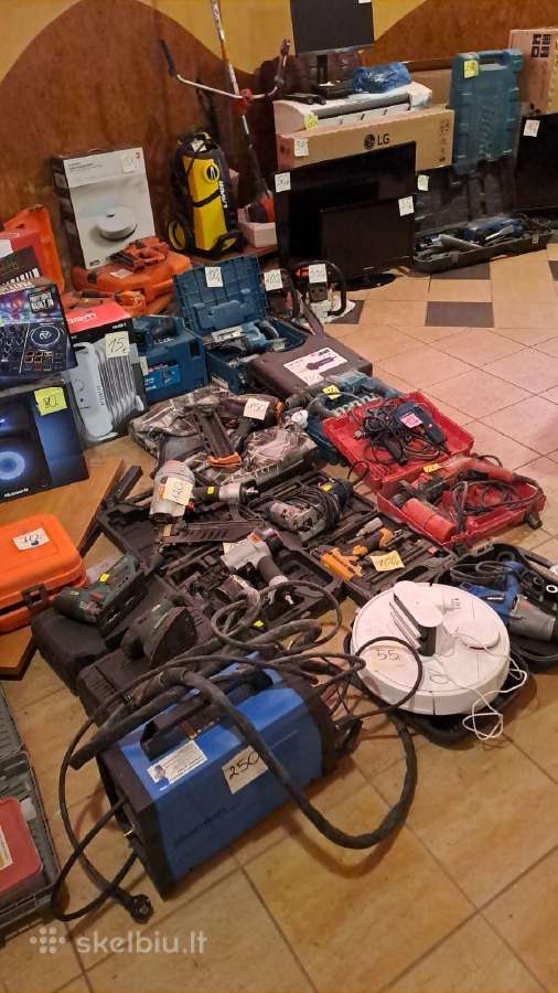Platus pasirinkimas: Bosch, Hilti, Dewalt ir kitu