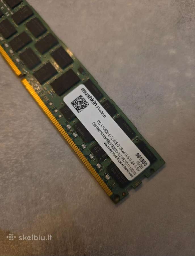 Mushkin RAM Ecc 16gb Ddr3 modulis - nuotraukos Nr. 5
