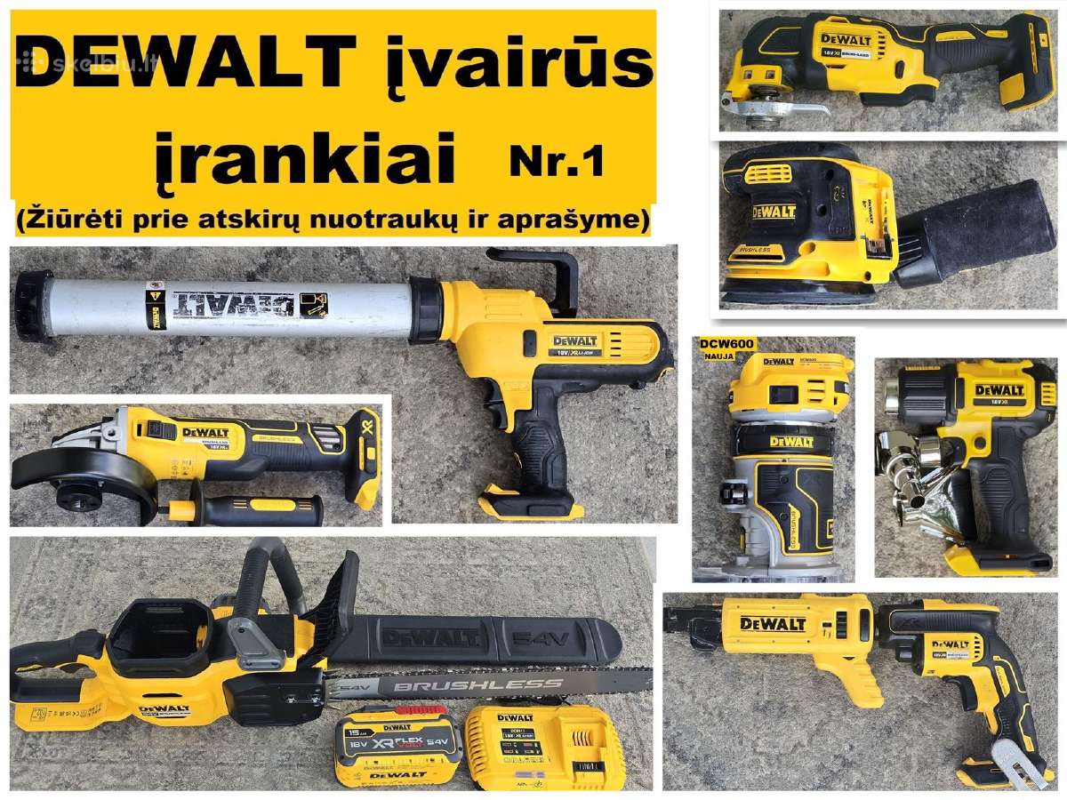 Dewalt įvairūs įrankiai 10 modelių