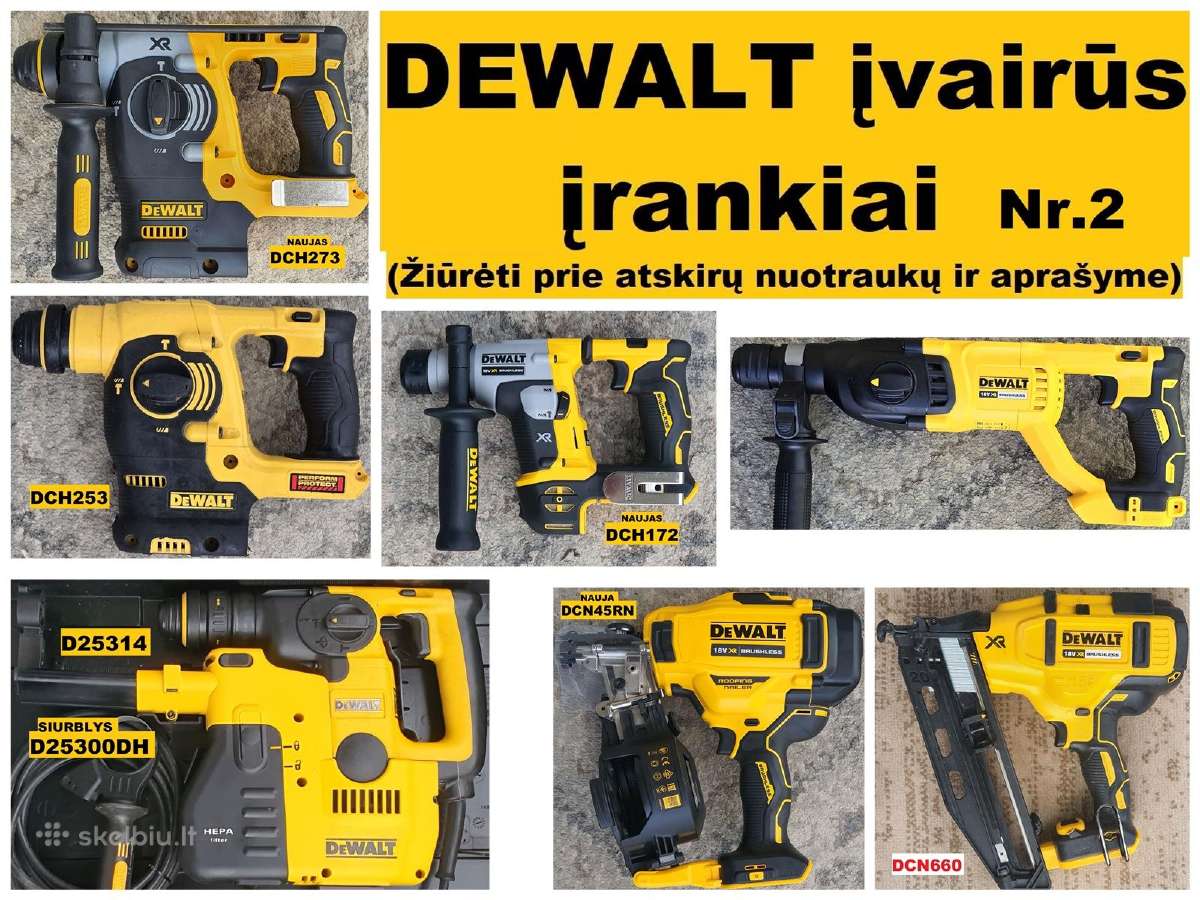 Dewalt įvairūs įrankai 10 modelių