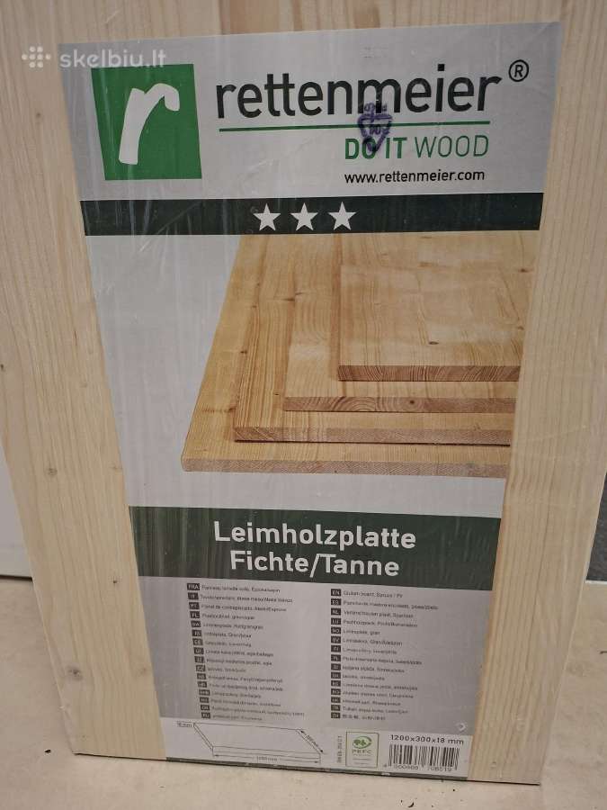 Klijuota plokštė Rettenmeier, eglė, 1200 x 300 mm - nuotraukos Nr. 4