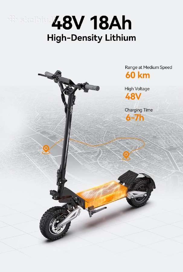 Naujas elektrinis paspirtukas greitis iki 56km/h - nuotraukos Nr. 13