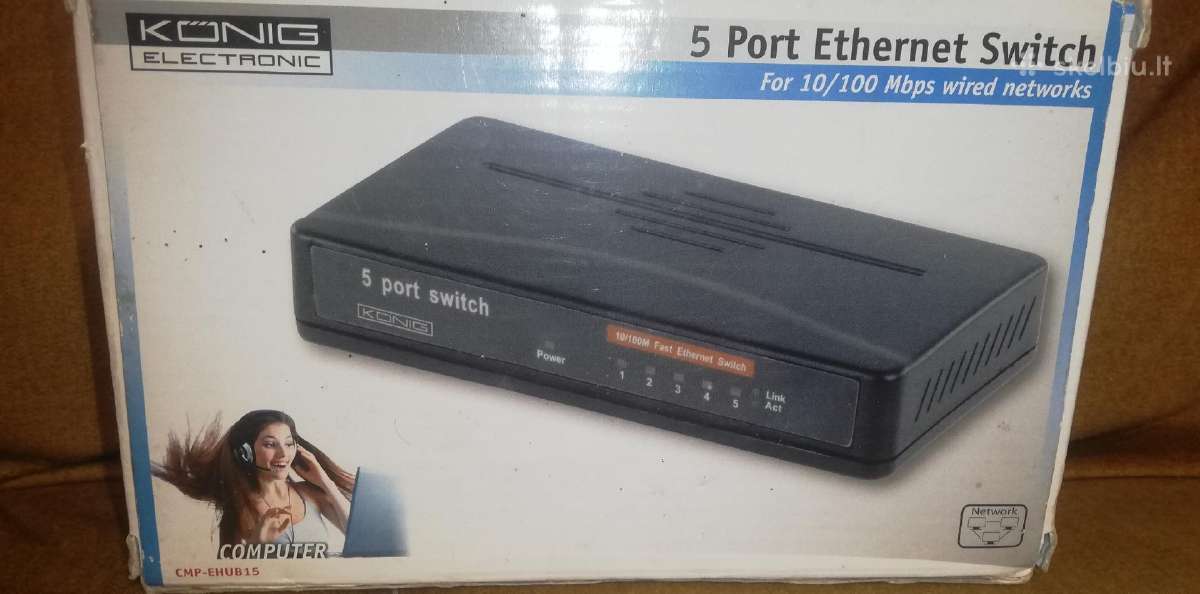 Naujas König 5 priev. 10/100 Mbps komutatorius - nuotraukos Nr. 4