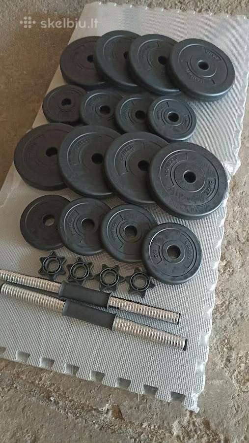 Universalus suoliukas ir hanteliai 2x15kg - nuotraukos Nr. 4