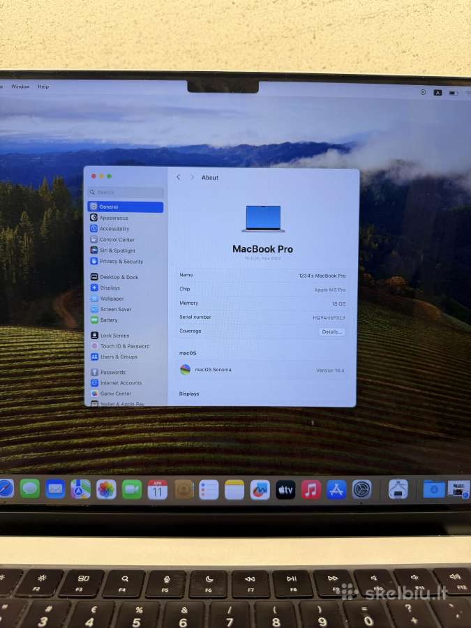 MacBook Pro 16 M3 Pro 18/512 - nuotraukos Nr. 2