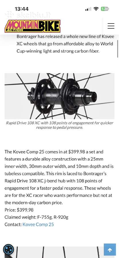 Bontrager Kovee 25 MTB 29 ratai - nuotraukos Nr. 9