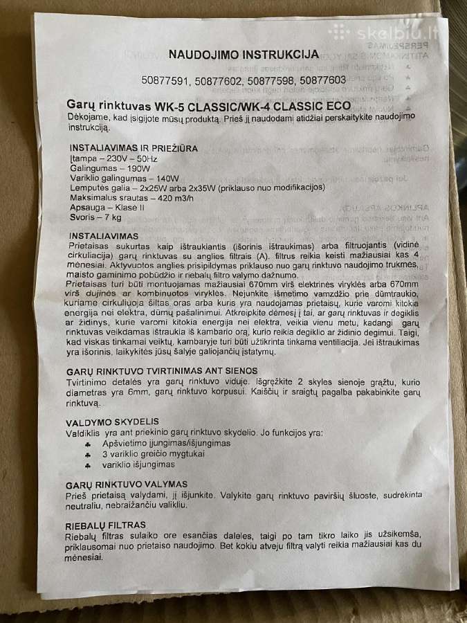 Naujas gartraukis / garų rinktuvas Wk-4 Classic - nuotraukos Nr. 10