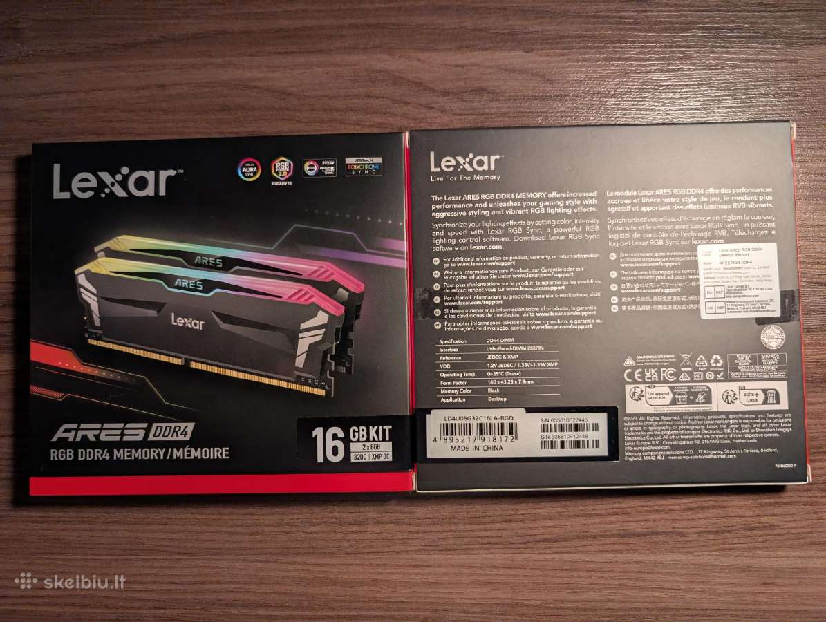 Lexar Ares Rgb RAM ddr4 16gb - nuotraukos Nr. 2