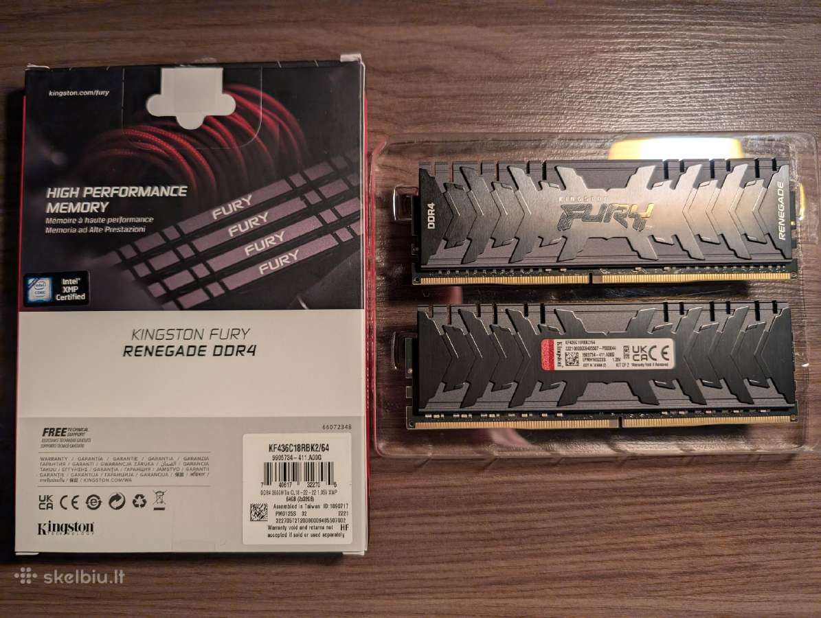 Kingston Fury Renegade (RAM) ddr4 64gb (2x32gb) - nuotraukos Nr. 2