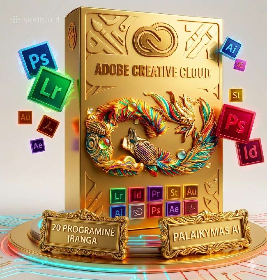 Adobe Creative Cloud 20 programėlių +Palaikymas Ai