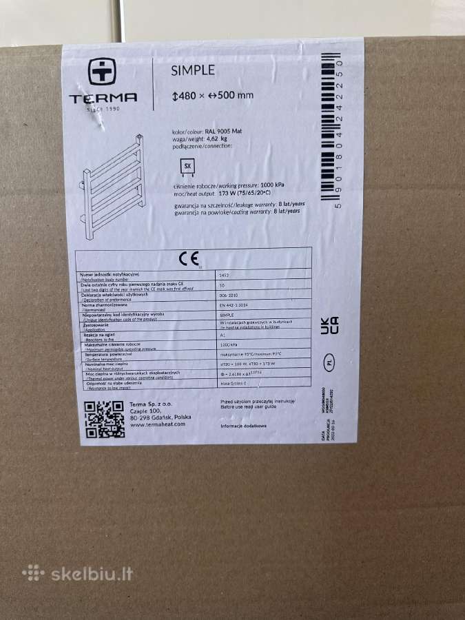 Rankšluosčių džiovintuvas Terma Simple - nuotraukos Nr. 2