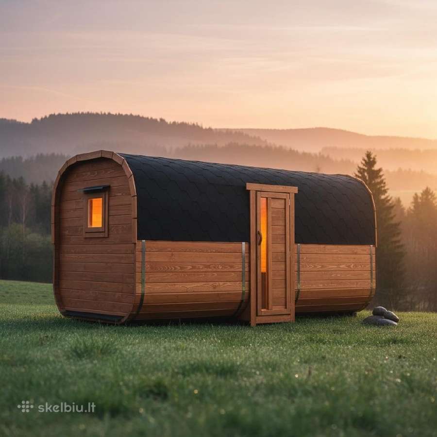 Pirtis pg ind. užsakymą - bačka, iglu, karkasinė!