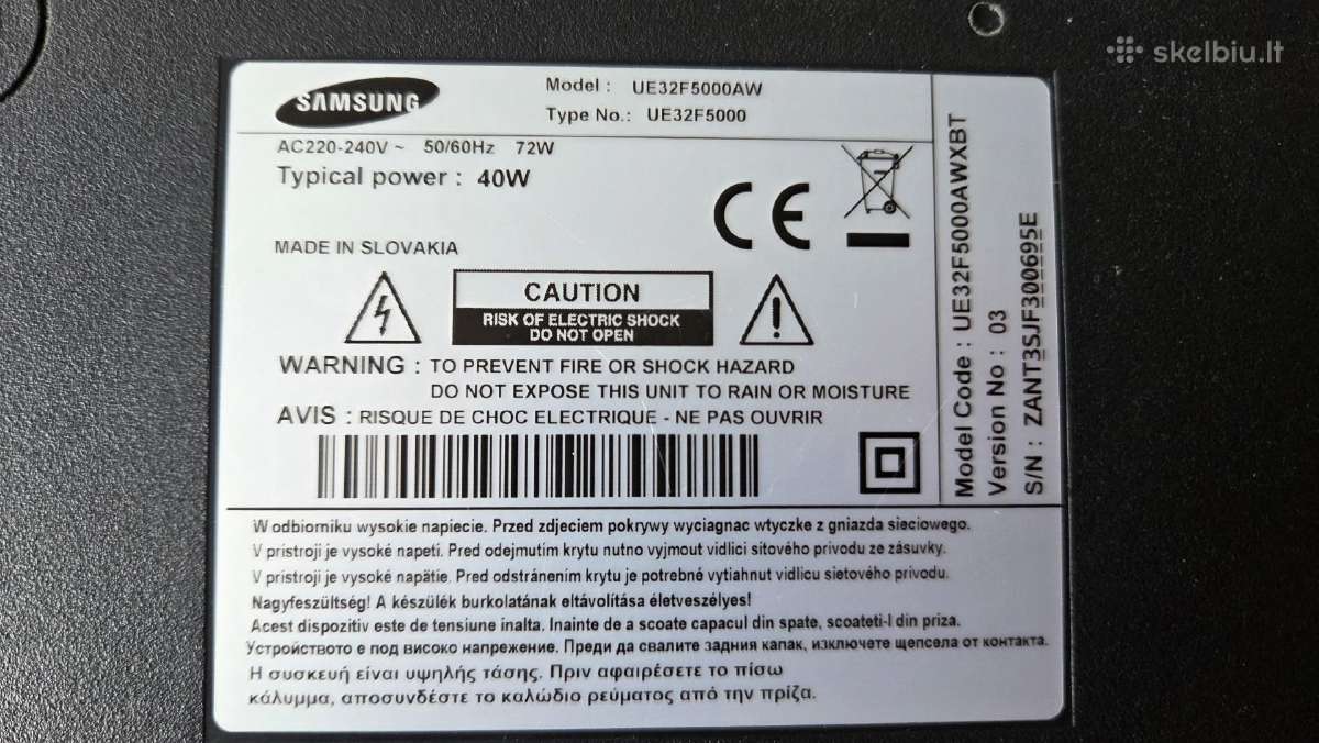 Samsung TV 32" - nuotraukos Nr. 2