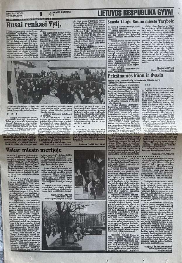 Sausio 13-osios laikotarpio laikraščiai - nuotraukos Nr. 9