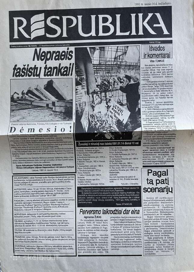 Sausio 13-osios laikotarpio laikraščiai - nuotraukos Nr. 20