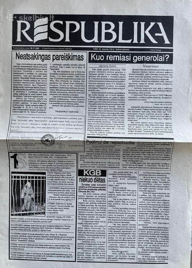 Sausio 13-osios laikotarpio laikraščiai - nuotraukos Nr. 23