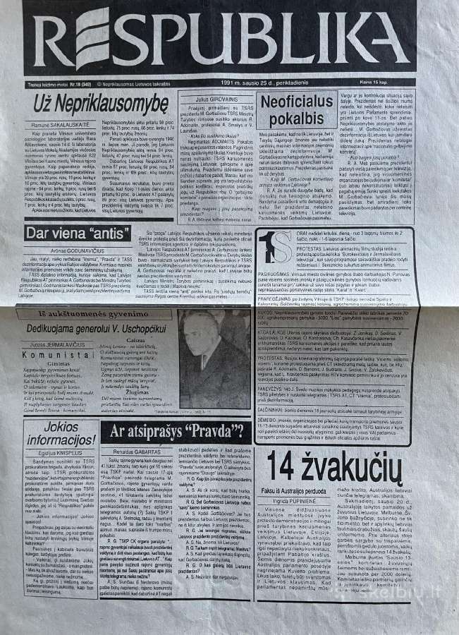 Sausio 13-osios laikotarpio laikraščiai - nuotraukos Nr. 26