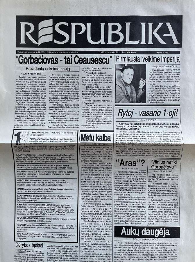 Sausio 13-osios laikotarpio laikraščiai - nuotraukos Nr. 31
