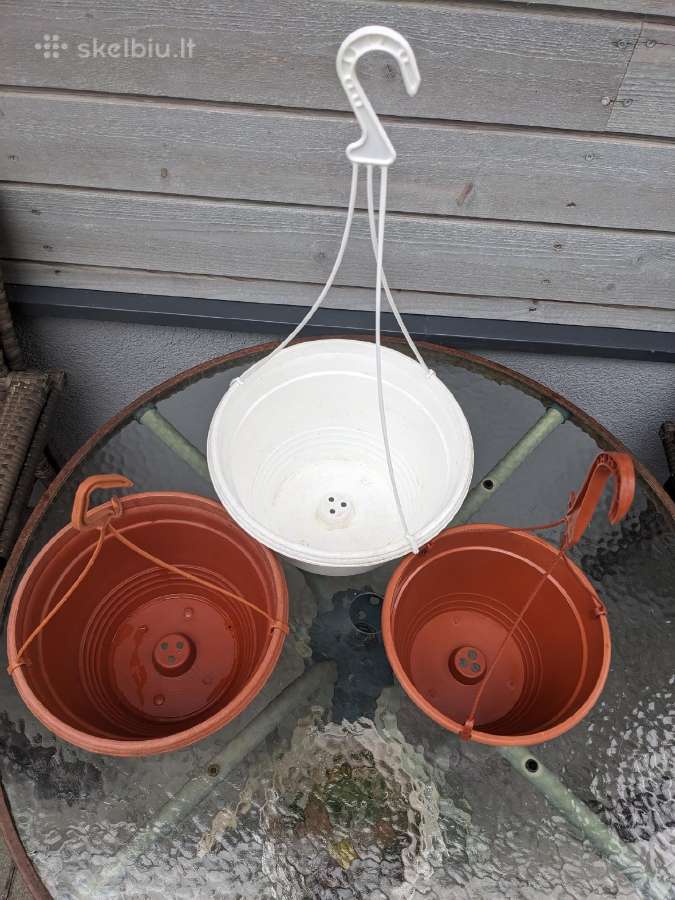 Pakabinami plastikiniai vazonai 3 vnt. - nuotraukos Nr. 2