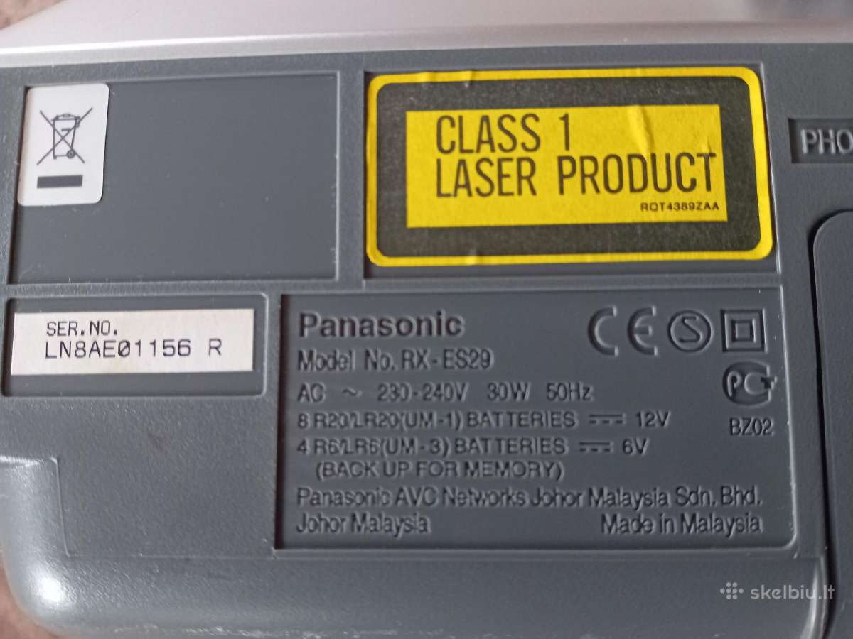 Magnetola Panasonic Rx-es29 (Fm, CD, kasetės) - nuotraukos Nr. 5