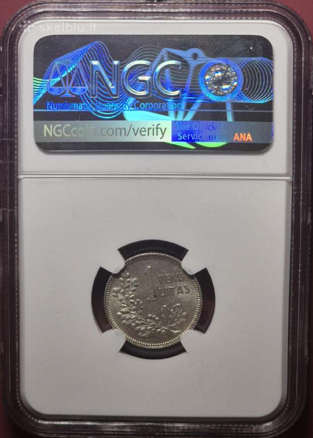 1925 m. Sidabrinis 1 litas. Ngc Ms61. - nuotraukos Nr. 2