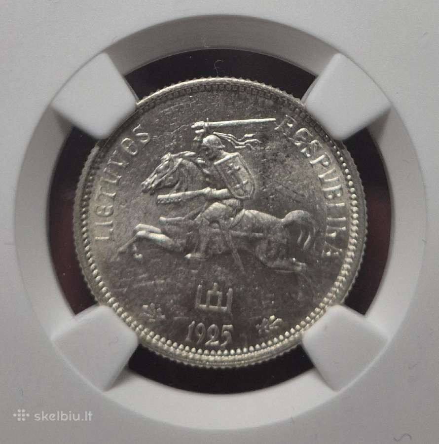 1925 m. Sidabriniai 2 litai. Ngc Ms61. - nuotraukos Nr. 3