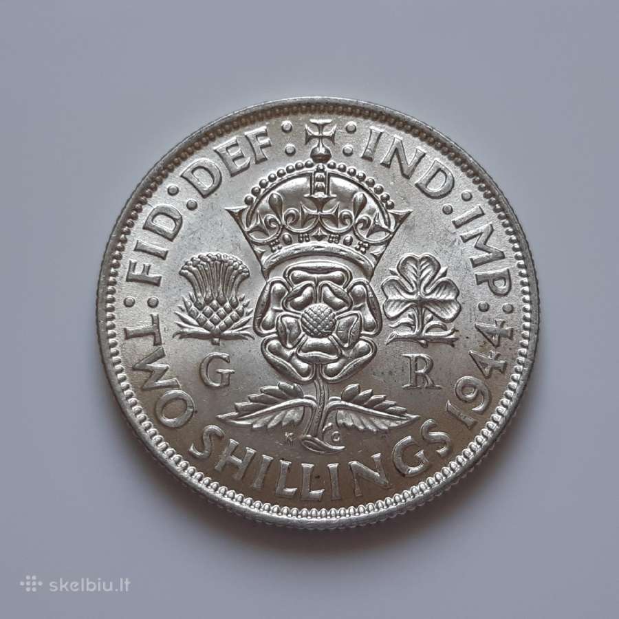 Didžioji Britanija florinas sidabras 1944