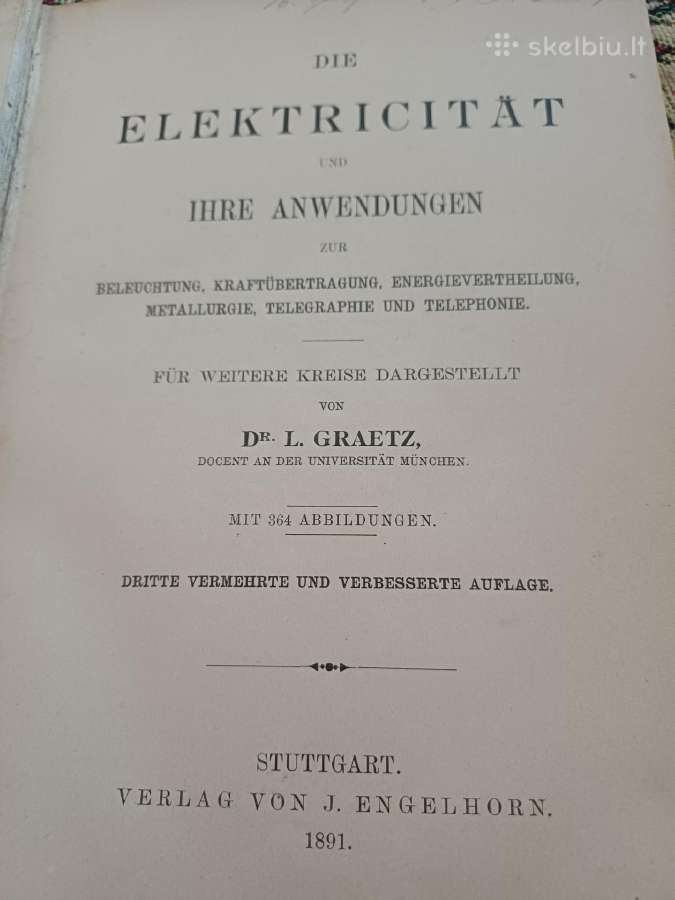 Parduodu knyga,elektricitat,1891m - nuotraukos Nr. 2
