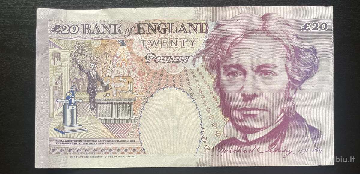 Dvidešimt svarų sterlingų £20 twenty pound 1993 - nuotraukos Nr. 2
